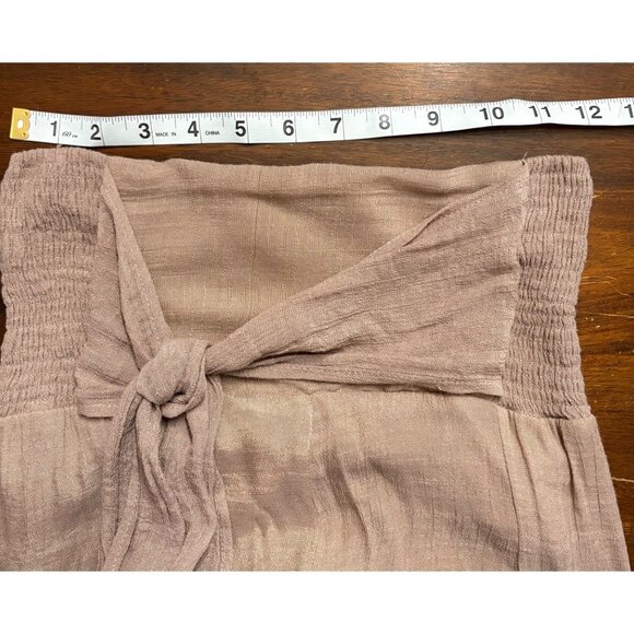 Hyfve Womens Smocked Waist Tiered Wide Leg Pants With Tie Waist Womans Size S - Picture 4 of 6